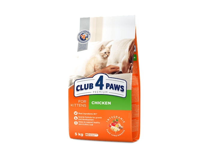 Клуб 4 Лапы Premium Kitten Chicken для котят с курицей 5 кг Клуб 4 Лапы Premium Kitten Chicken для котят с курицей 5 кг