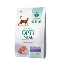 Optimeal Duck Hairball Control для виведення грудок вовни для котів з качкою 4 кг фото