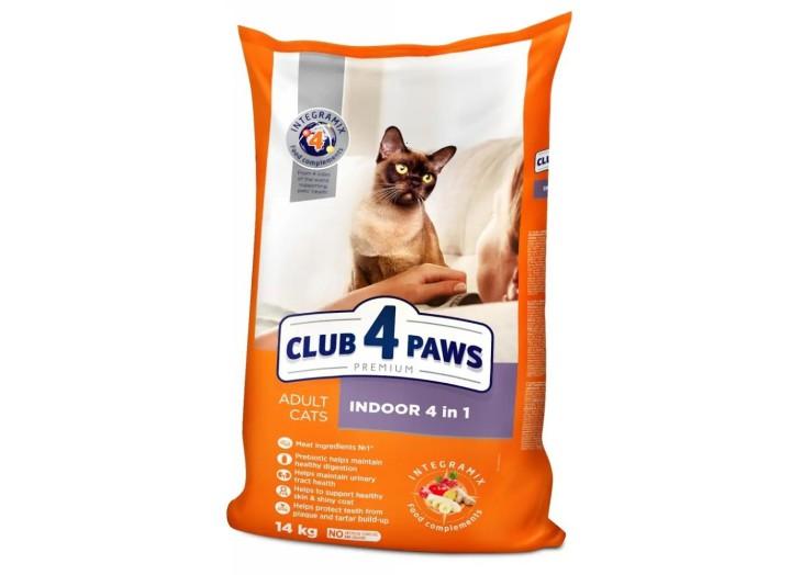 Клуб 4 Лапы Premium Indoor 4in1 для кошек с курицей 14 кг Клуб 4 Лапы Premium Indoor 4in1 для кошек с курицей 14 кг