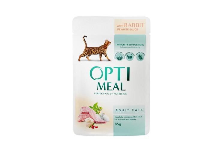 Optimeal Rabbit in White з кроликом у білому соусі для кішок 85 г Optimeal Rabbit in White з кроликом у білому соусі для кішок 85 г