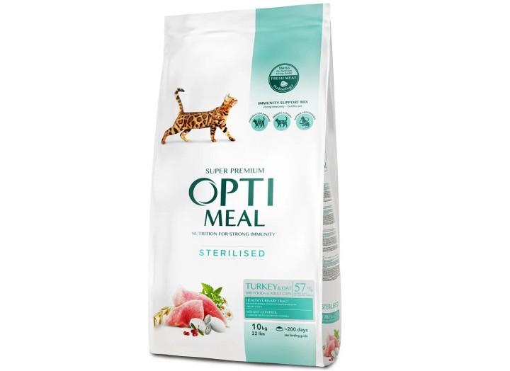 Optimeal Sterilised Turkey для стерилізованих кішок з індичкою 10 кг Optimeal Sterilised Turkey для стерилізованих кішок з індичкою 10 кг