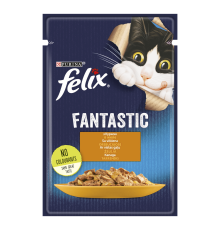 Влажный корм для кошек Felix Fantastic, кусочки в желе, с курицей, 26*85 г