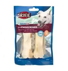 Лакомство для собак Trixie Кость для чистки зубов Denta Fun с уткой, 10 см, 2 шт., 140 г (31391)