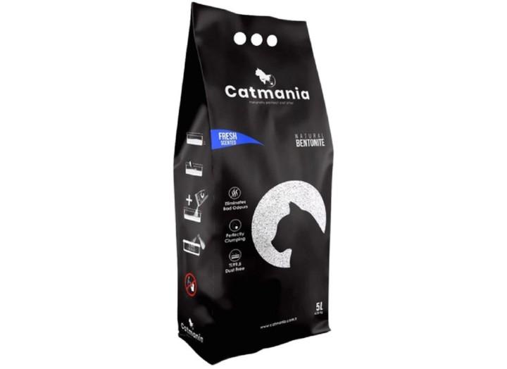 Бентонитовый наполнитель Catmania Fresh для кошек натуральный белый комкующий 5л, 4.25кг Бентонитовый наполнитель Catmania Fresh для кошек натуральный белый комкующий 5л, 4.25кг