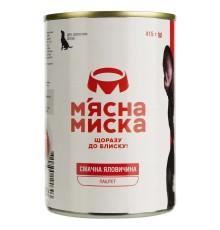 Влажный корм для собак Мясная миска паштет мясной с говядиной 415 г фото
