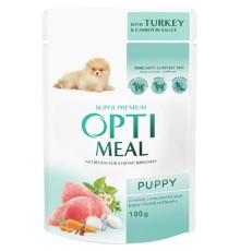 Optimeal Puppy Turkey Carrot in Sauce для щенков с индейкой и морковью в соусе 100г фото